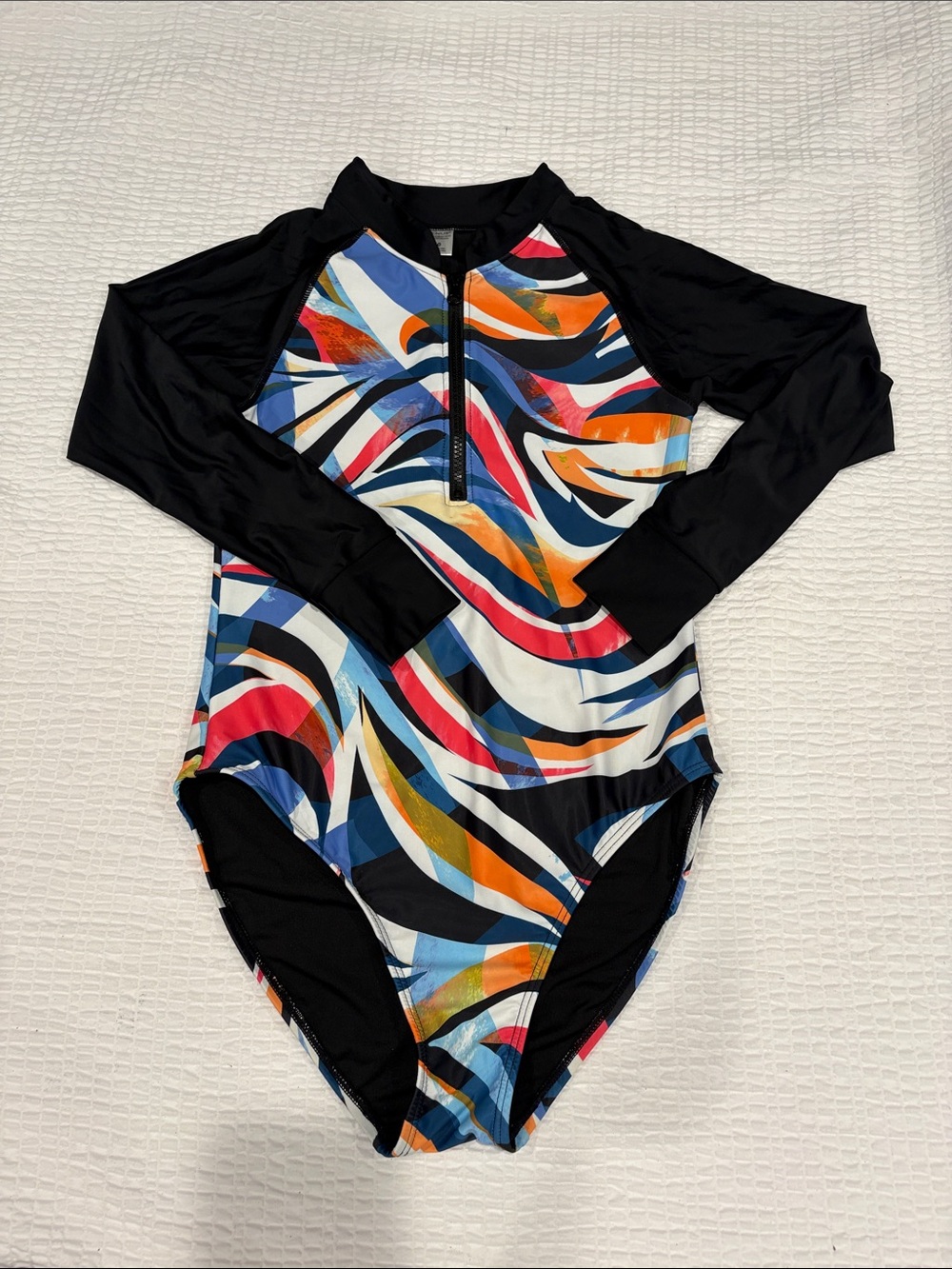 Venus Ladies Long-Sleeve One-Piece Swim Suit - Multi Colour
Size 10